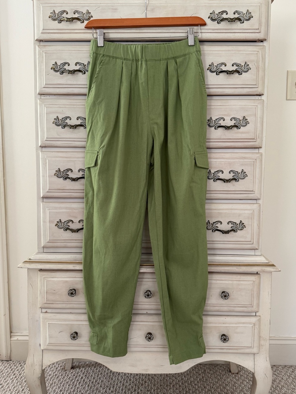Umgee Green Linen Boho Pants